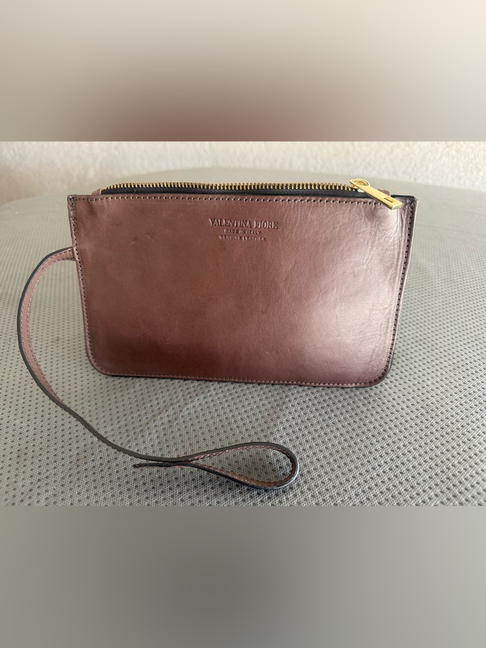 Leather Valentino Fiore Wallet Pouch